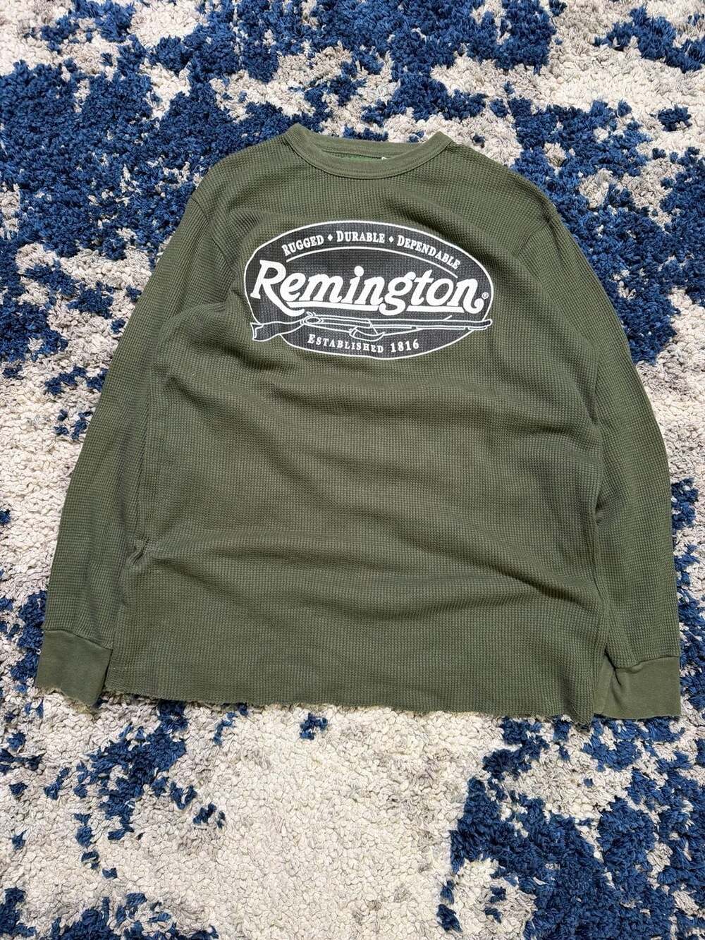 Remington Men's Long Sleeve Thermal Shirt, Green, Size Large